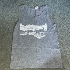 Gray Graphic Tank - 'Ain't No Party Like a Lake Party'